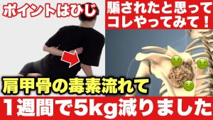 【1週間で-5kg】肩甲骨の毒素ドバドバ流れる🤮肩甲骨揉みはがしが痩せる！肩凝り・猫背・巻き肩解消！